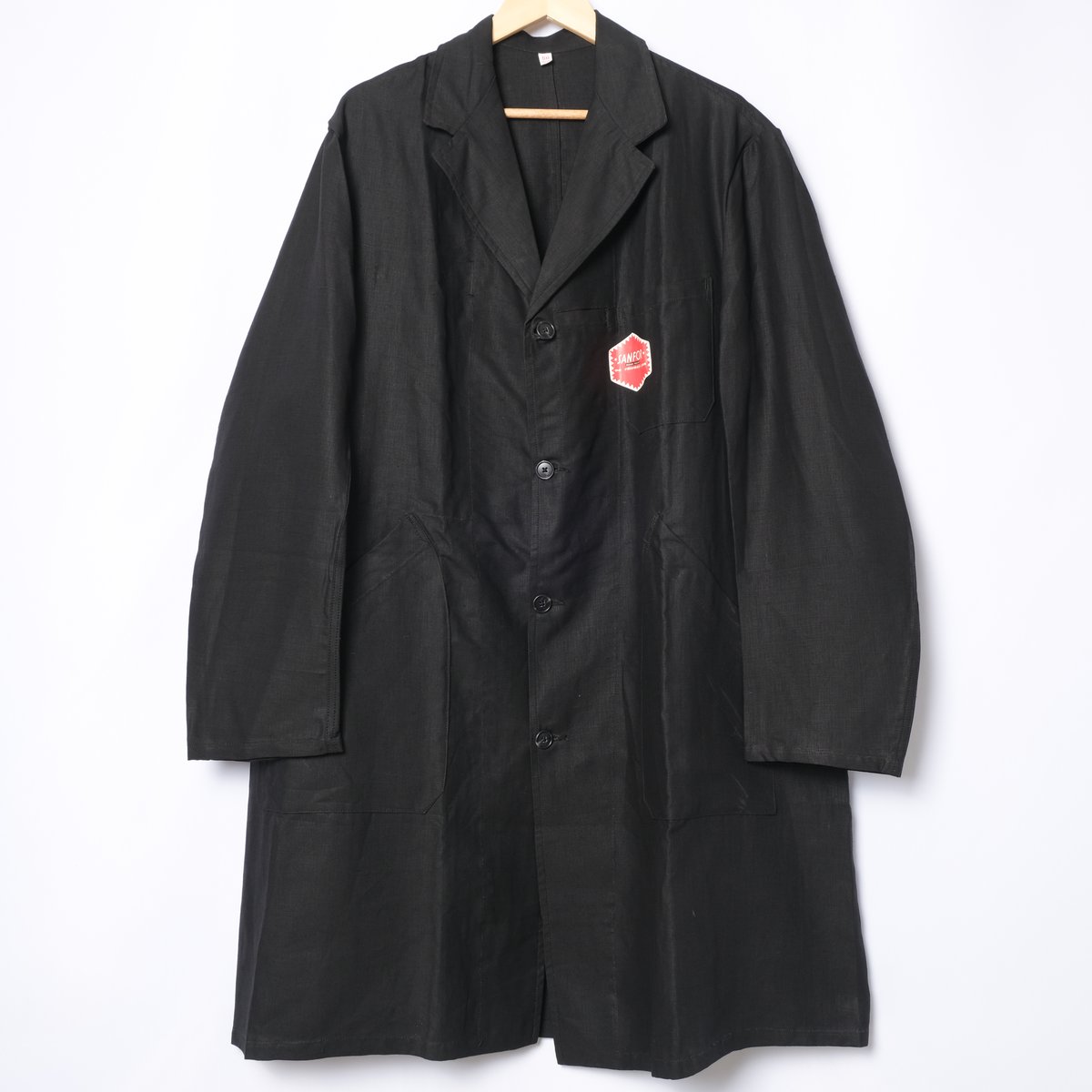 40s France Vintage Au Molinel Black Linen Maqui