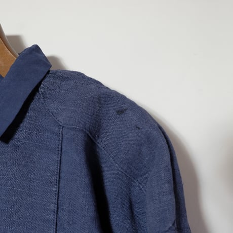 1900s Indigo Linen Grand pere Blue