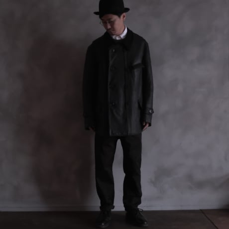 30s French Vintage Adolphe Lafont Leather Jacket（Corbusier Jacket）