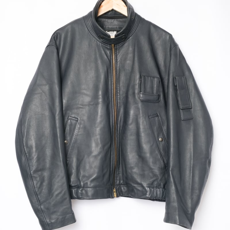 French Army Pilot Leather Jacket (Navy) Size104