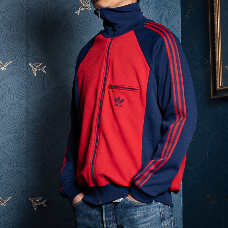 70-80s Vintage adidas Ventex Track Jacket Red ×