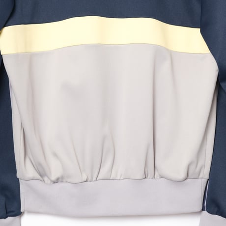 70-80s Vintage adidas Ventex Track Jacket Grey × Navy × Pale Yellow (Made in France)
