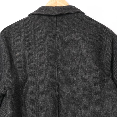 50-60s France Vintage LOiSiR SPORT Herringbone Wool Farmers Work Jacket Size 46 Dead Stock
