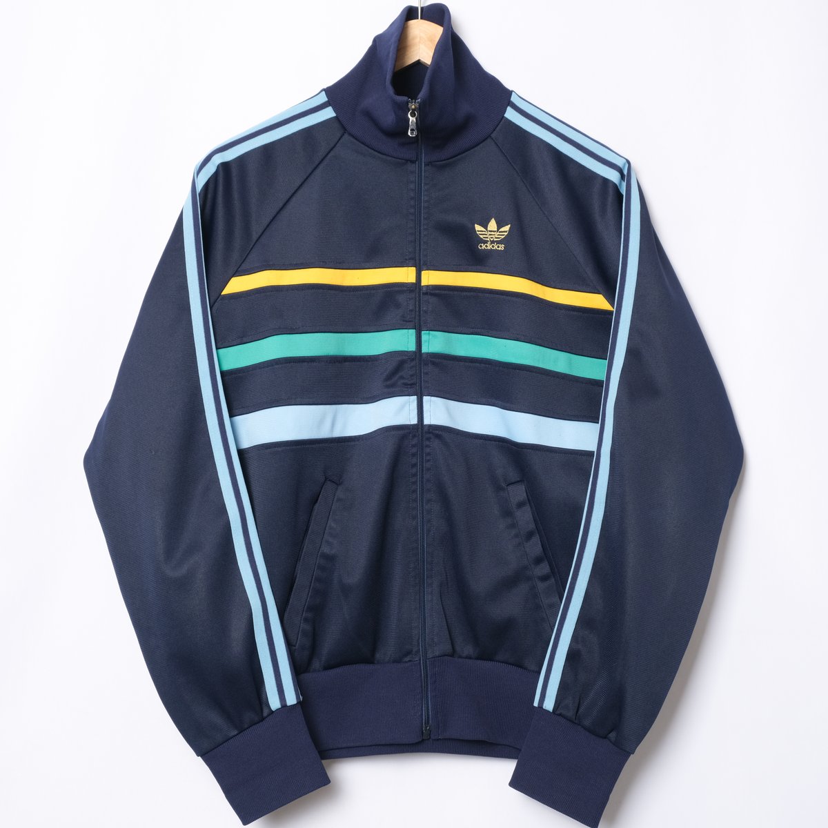 70s vintage adidas track jacket 2 Sサイズ Adidas 70s Vintage Men Zip Track Top Jacket Blue Navy White