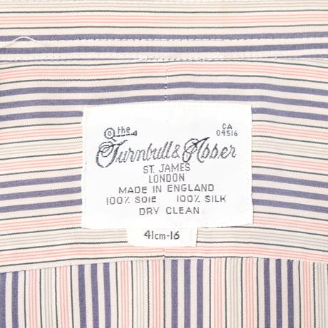 70s Turnbull&Asser Striped Silk Shirt（Made in England）