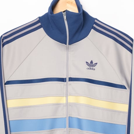 70-80s Vintage adidas Ventex Track Jacket Model First Gray×Navy×Yellow×Light Blue(Made in France)