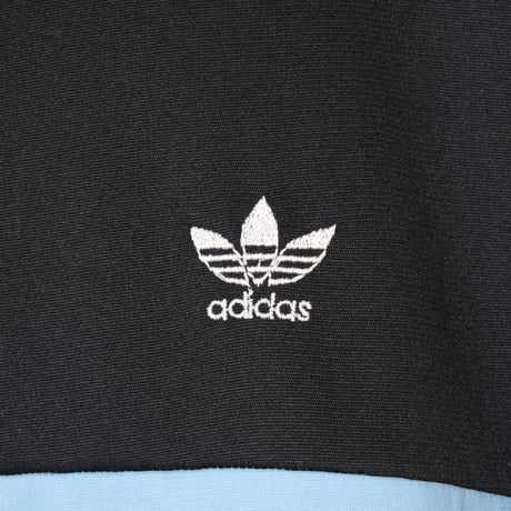 70-80s Vintage adidas Track Jacket Ivory × Black × Light Blue (Made in France)
