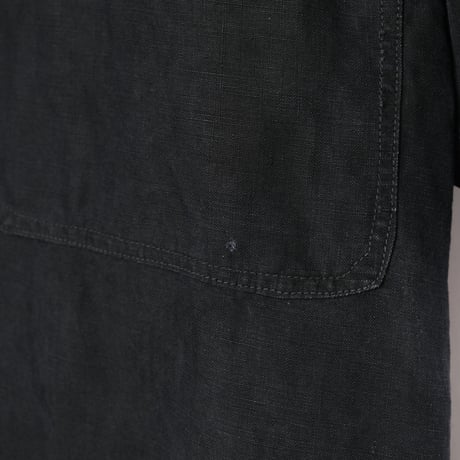 40s France Vintage Black Linen  Maquignon Coat