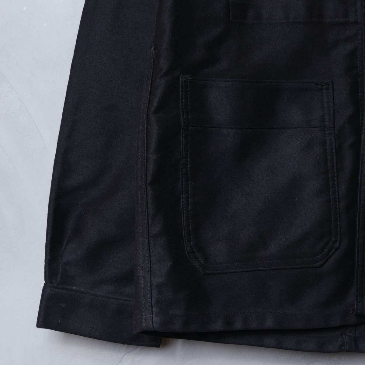 ★【LE MONT ST MICHEL】50～60s/モールスキンジャケット 50's】French Vintage Black Moleskin Work Jacket Size.50 