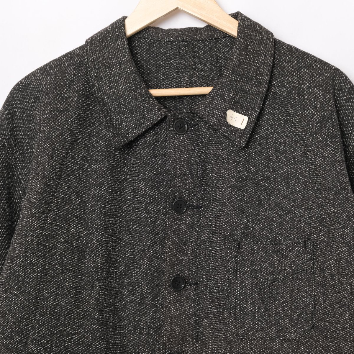 40s France Vintage Black Chambray Work Jacket Dead Stock