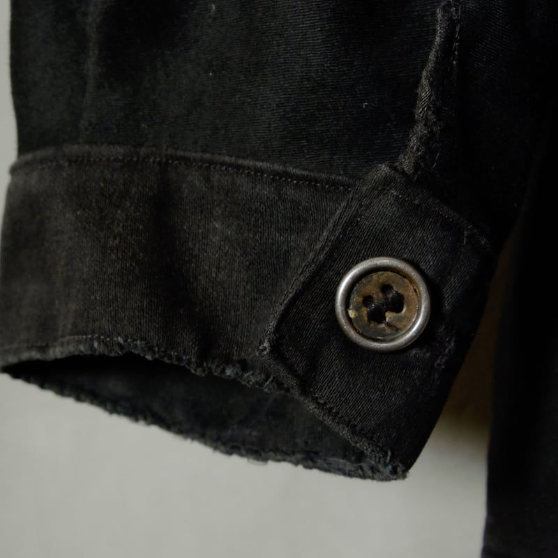 30s-40s Black Moleskin Jacket Metal Button | Ug 30s-40s Black Moleskin Jacket Metal Button | Ug