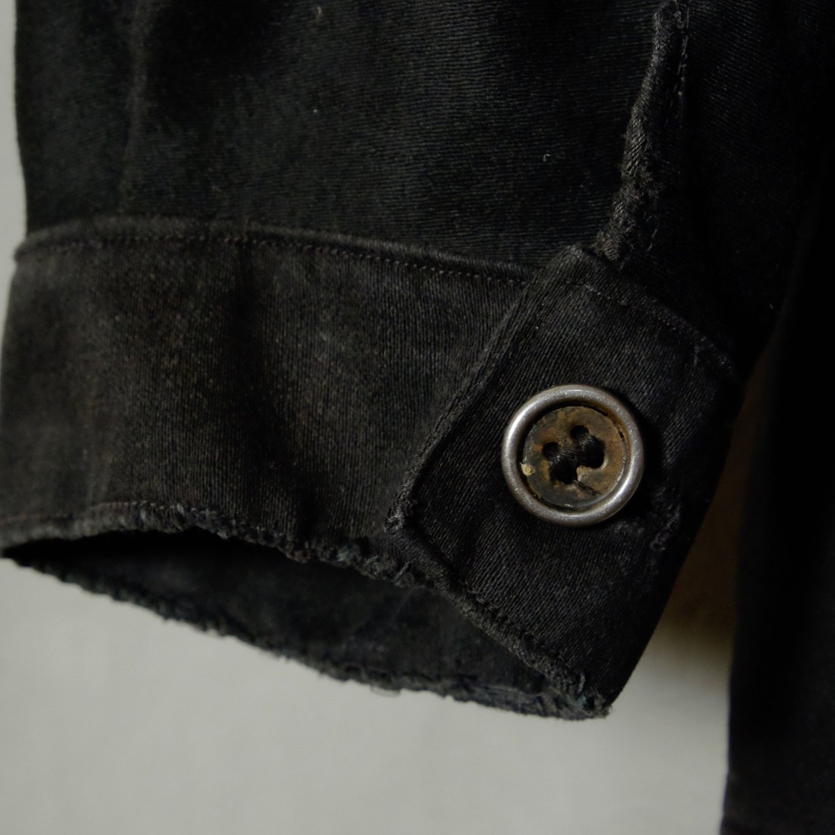 30s-40s Black Moleskin Jacket Metal Button | Ug 30s-40s Black Moleskin Jacket Metal Button | Ug