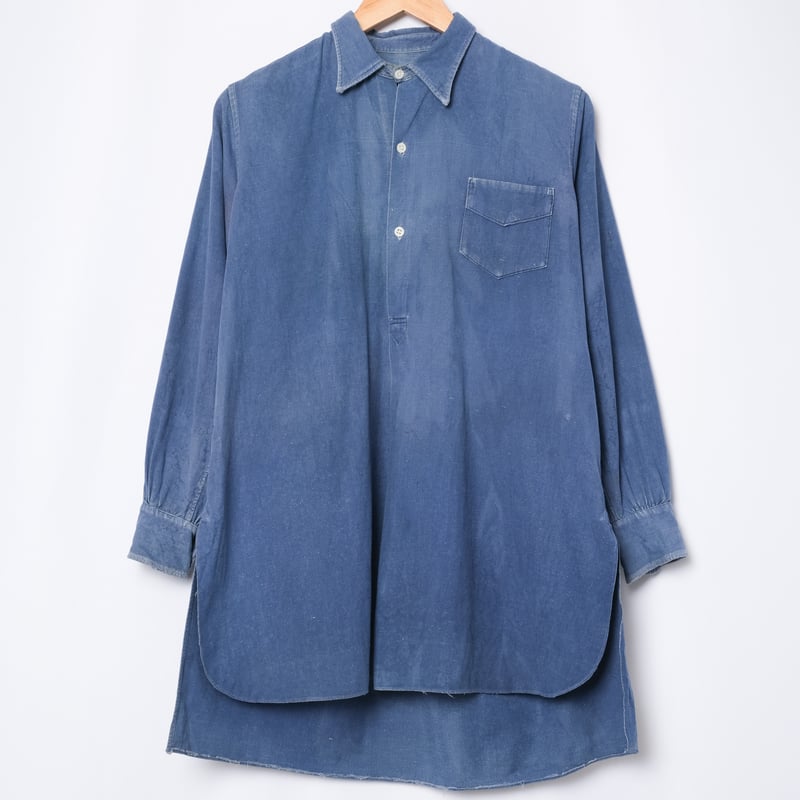 30-40s France Vintage Cotton Linen Granpa Shirt 30-40s France Vintage Cotton Linen Granpa Shirt