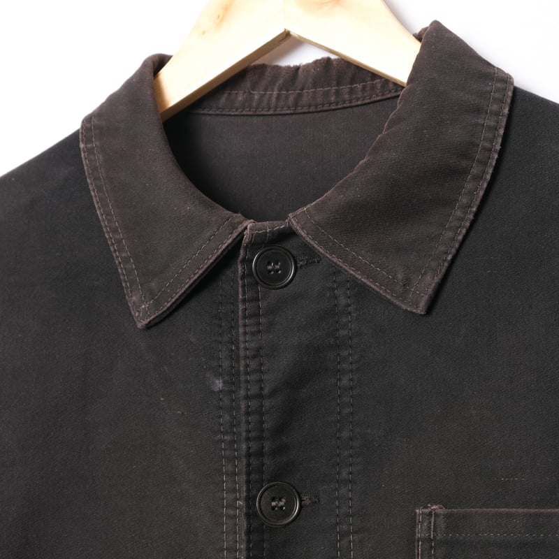 ブラックモールスキン 40s 50s ジャケット ビンテージ フランス ジャケット 40s 50s ビンテージ ブラックモールスキン フランス