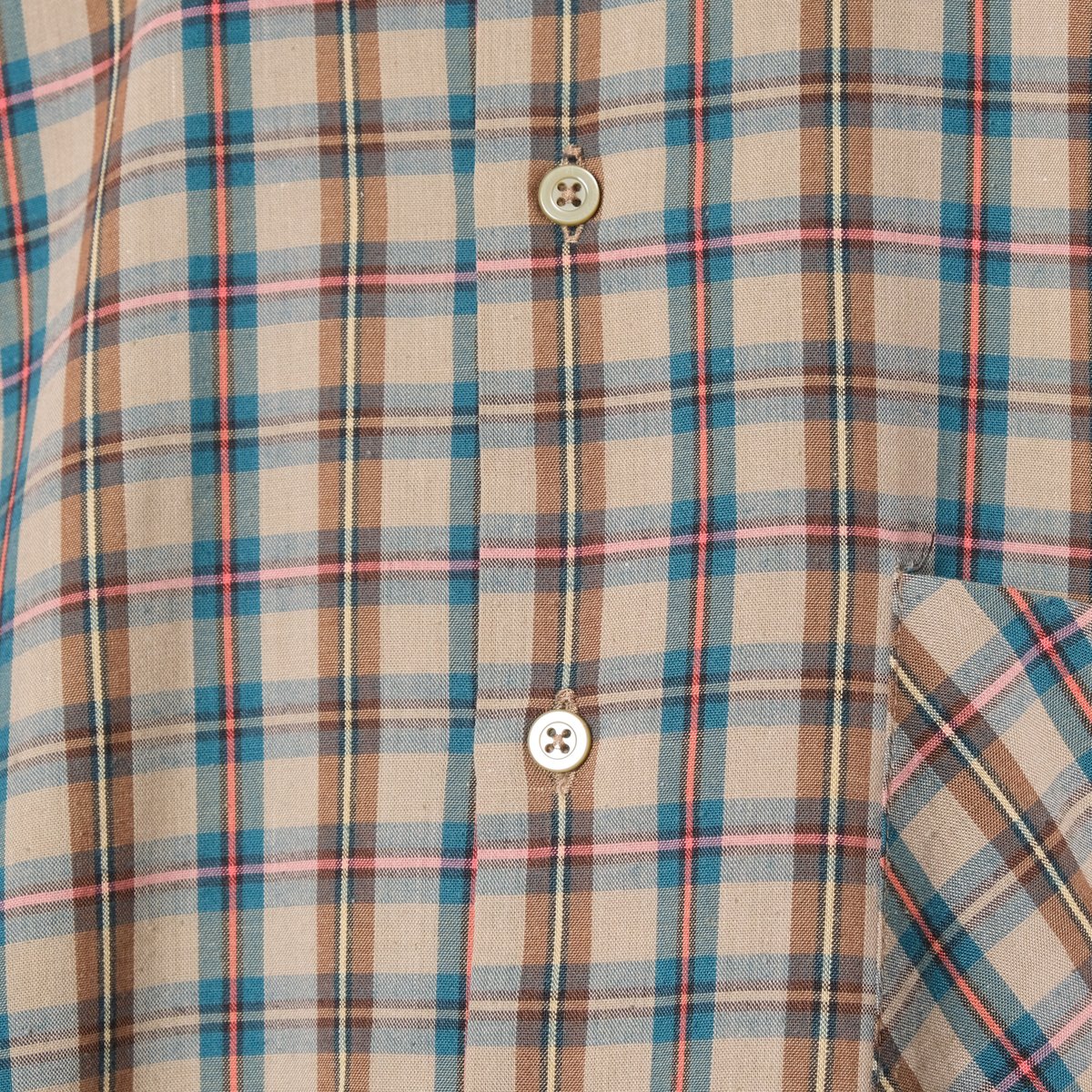 60-70s Euro Vintage Checked Short Sleeve Shirt