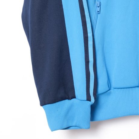 80s Vintage adidas Collarless Track Jacket Navy × Light Blue