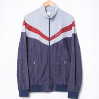 80s Vintage adidas Velours Track Jacket  Navy × Light Blue (Made in West Germany)
