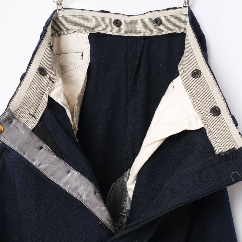 パンツ French vintage deep navy wool slacks 40s パンツ French