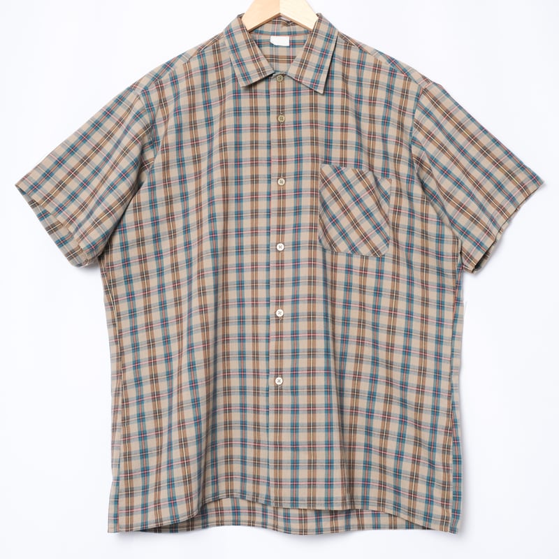 60-70s Euro Vintage Checked Short Sleeve Shirt