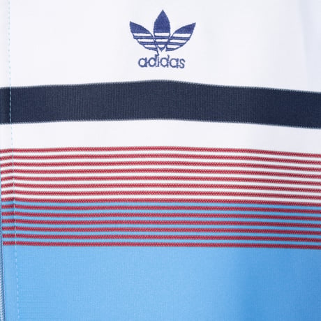 70-80s Vintage adidas Ventex Track Jacket Light Blue × White Bordeaux Line (Made in France)
