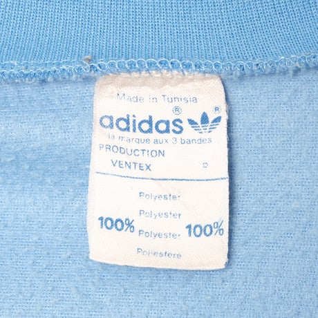 70-80s Vintage adidas Ventex Collarless Track Jacket Light Blue × Navy
