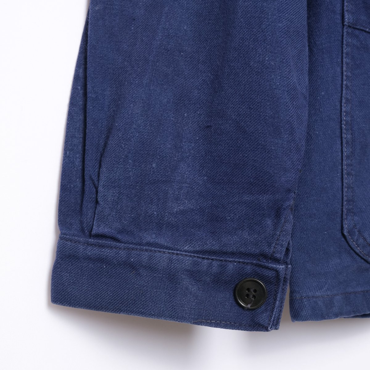 40-50s France Vintage VULCAIN Blue Cotton Twill
