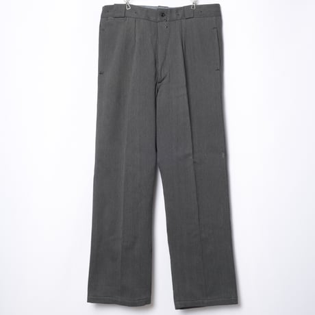 40-50s France Vintage Gray Cotton Pique Hunting Trousers Dead Stock