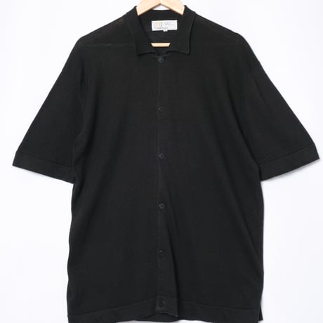 90s JOHN SMEDLEY Cotton Linen Halfsleeve Fullopen Shirt（Made in England)