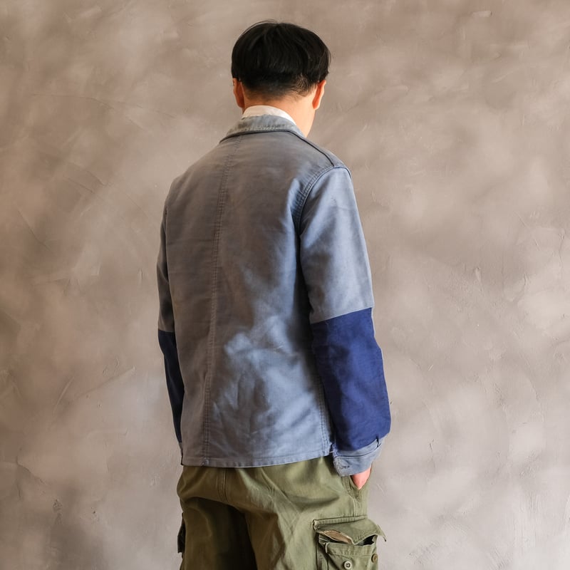 F6モンサンミッシェル 40-50s Le Mont St Michel Blue Moleskin Work Ov