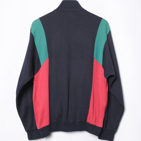 80s Vintage adidas Ventex Knit Track Jacket Navy × Red × Green（Made in France）