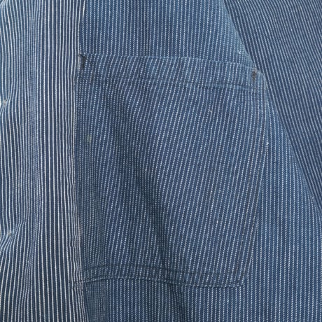 -30s France Vintage ETAT Belle Jardiniere Indigo Striped Work Jacket
