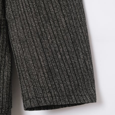 40s France Vintage Black Chambray Stripe Tailored Jacket Dead Stock