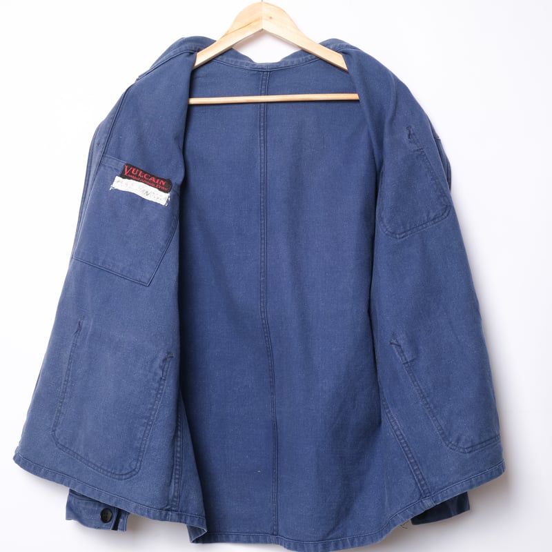 40-50s France Vintage VULCAIN Blue Cotton Twill 40-50s France Vintage VULCAIN Blue Cotton Twill