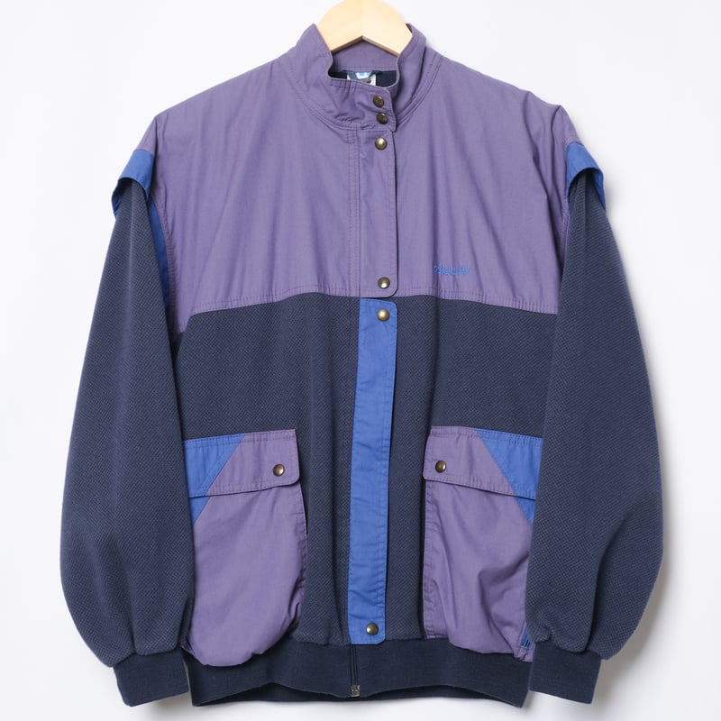 80s ユーロヴィンテージ スペンサージャケット ショート丈 パープル 52 70-80s Vintage adidas Blouson Dusky Purple (Mad