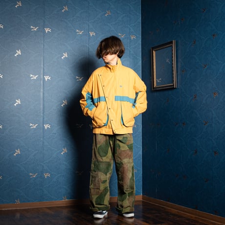 80s Vintage adidas Blouson Mustard × Bluegray（Made in Finland）