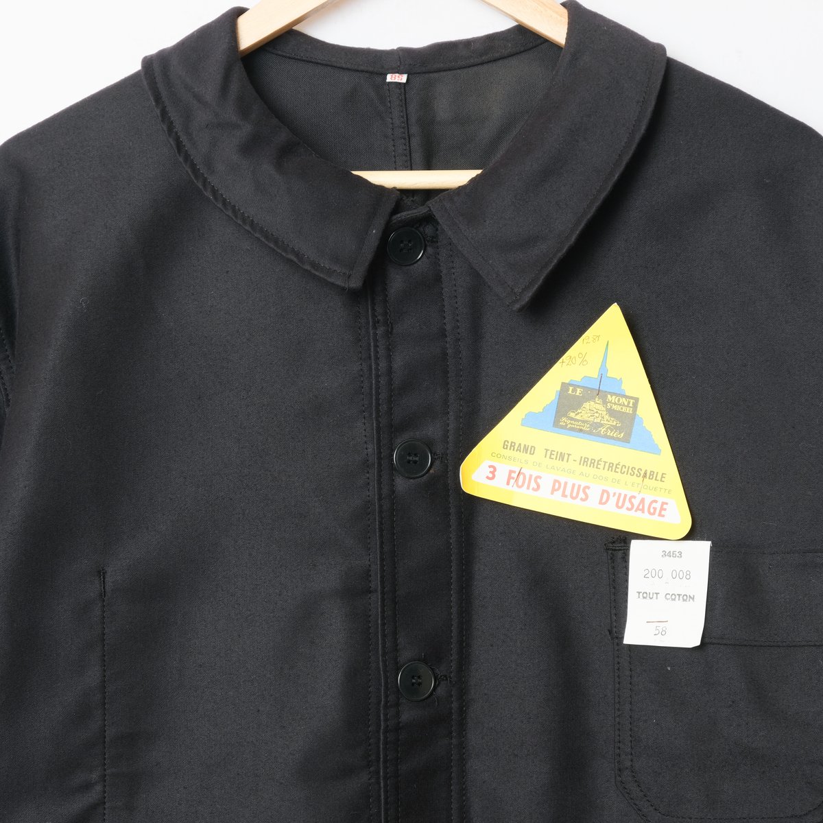 50s 60s Le Mont St Michel モールスキンジャケット 48 50-60s Le Mont St Michel Black Moleskin Jacket