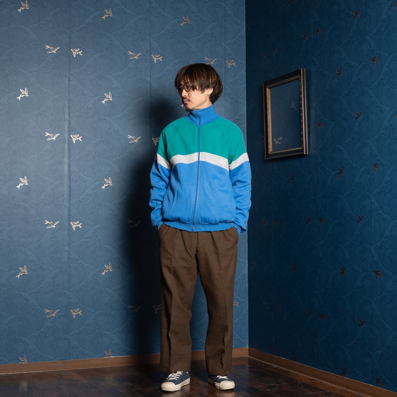 80s adidas ventex スウェットジャケット トラックジャケット 70-80s Vintage adidas Ventex Sweat Jacket Blue