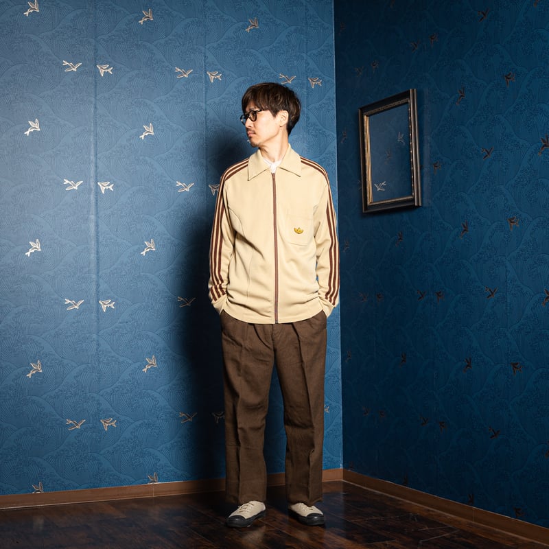 70-80s Vintage adidas Knit Jacket Beige(Made in 70-80s Vintage adidas Knit Jacket Beige(Made in