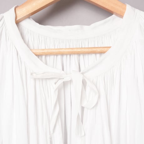 -30s France Antique Linen Long Church Smock
