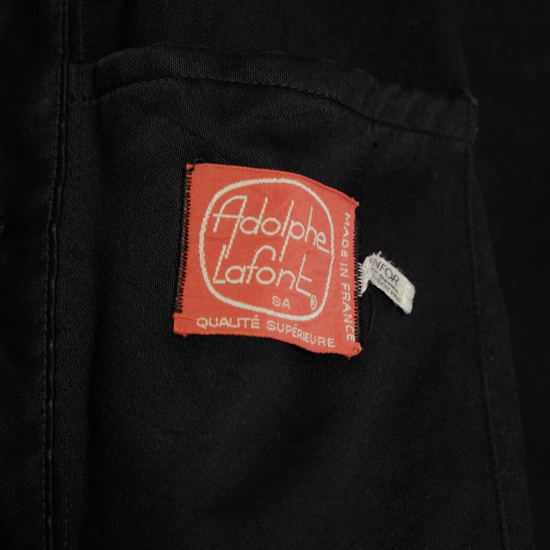 50s-60s Adolphe Lafont Black Moleskin Jacket Si 50s-60s Adolphe Lafont Black Moleskin Jacket Si