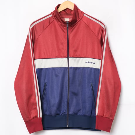 80s Vintage adidas Track Jacket Navy × Bordeaux × White (Made in Hungaria)