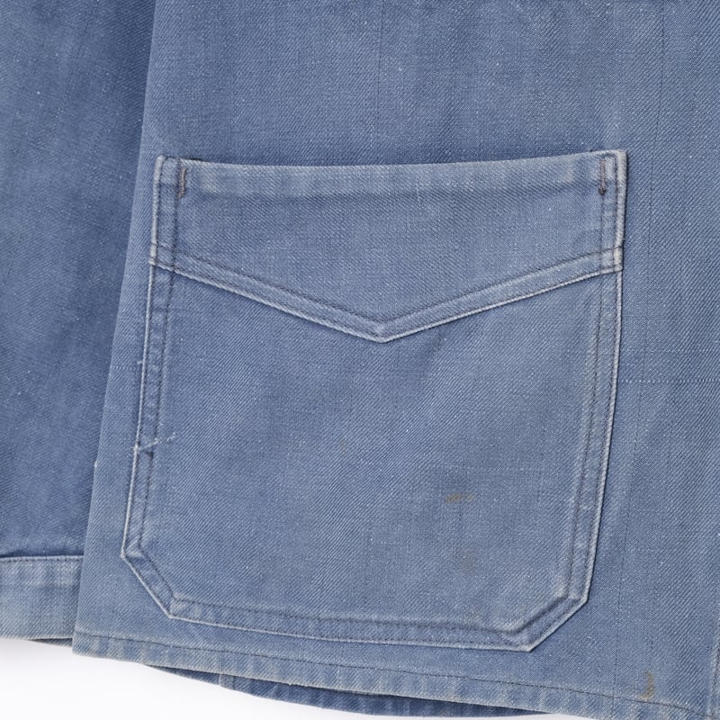 30-40s Le Mont St Michel Blue Twill Jacket Woo