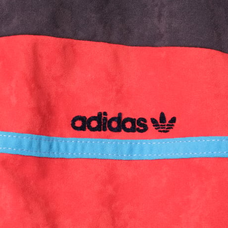 70-80s Vintage adidas Ventex Velours Track Jacket Dark Navy × Red (Made in France)