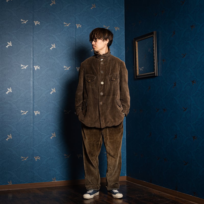 フランスヴィンテージ ハンティングジャケット コーデュロイ 総裏 1930s〜 Vintage French “Velours d'Amiens” made Old Hunting Jacket