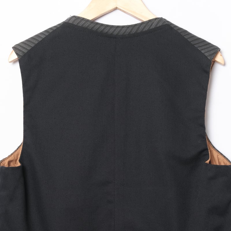 40-50s France Vintage Cotton Striped Work Gilet