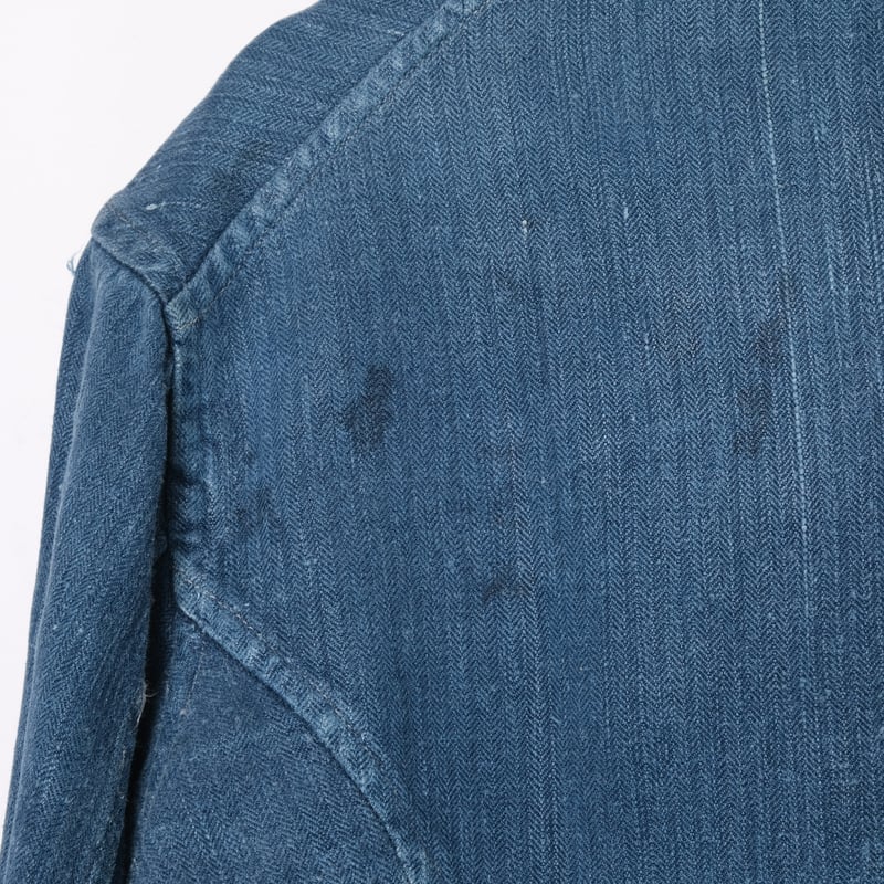 French Army Indigo Linen HBT Mechanic Double-Br
