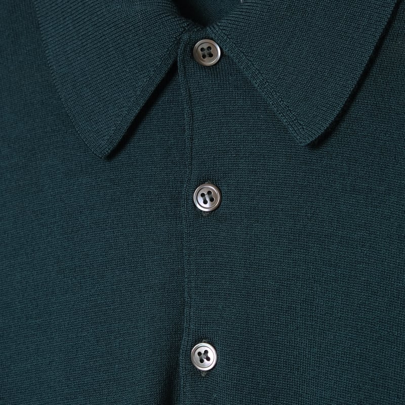 00s- JOHN SMEDLEY Merino Wool Polo Dead Stock（M