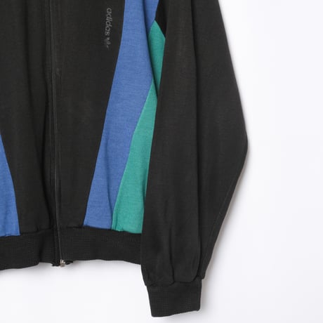 80s Vintage adidas Ventex Knit Track Jacket Black （Made in France)