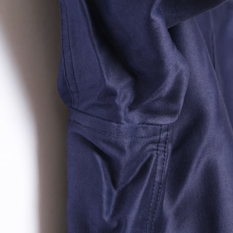 40–50s France Vintage Le Favori Blue Moleskin Jacket Dead Stock