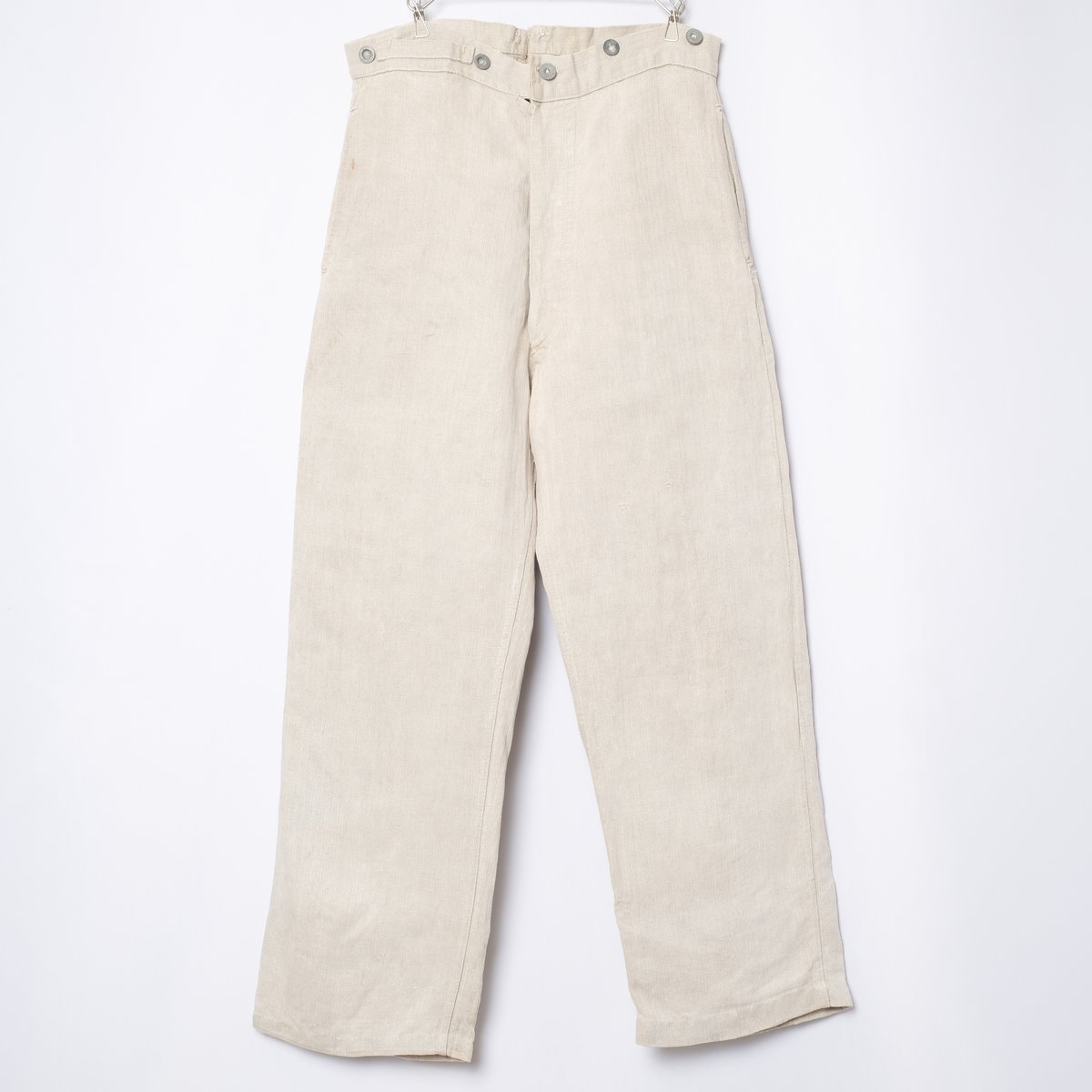 激レア フランス軍 ボーンボタン ボージョン ヘリンボーン リネンパンツ